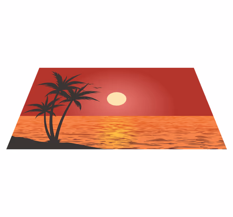 Tapis vinyle design coucher de soleil hawaïen - TenStickers
