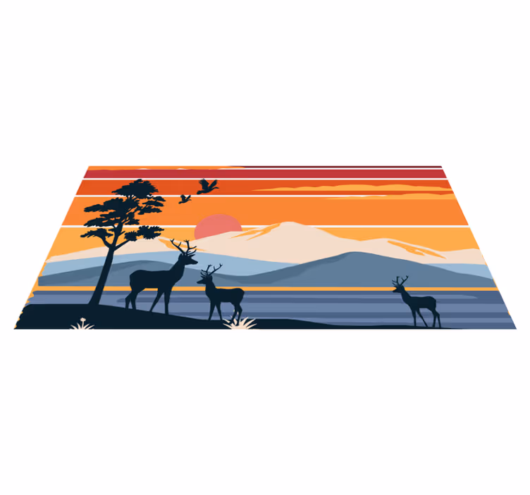 Tapis vinyle nature vue de crépuscule dans la nature sauvage - TenStickers