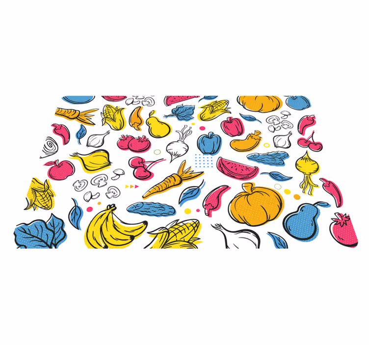 Tapis vinyle cuisine illustration de fruits vibrants - TenStickers