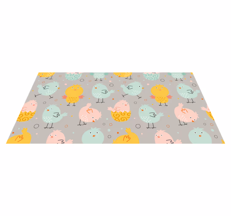 Tapis vinyle pour enfants personnages d'oiseaux colorés - TenStickers