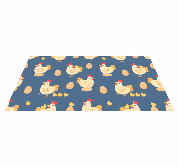 Tapis vinyle animal motif de poule charmante - TenStickers