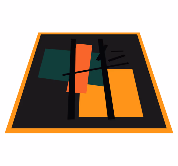 Tapis vinyle moderne segments de couleurs abstraits - TenStickers