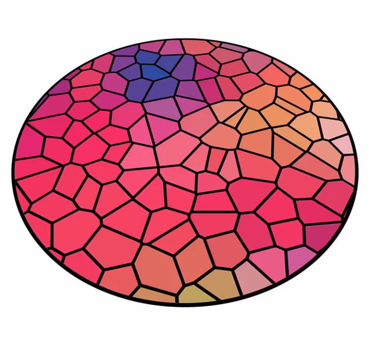 Tapis vinyle rond composition en mosaïque animée - TenStickers