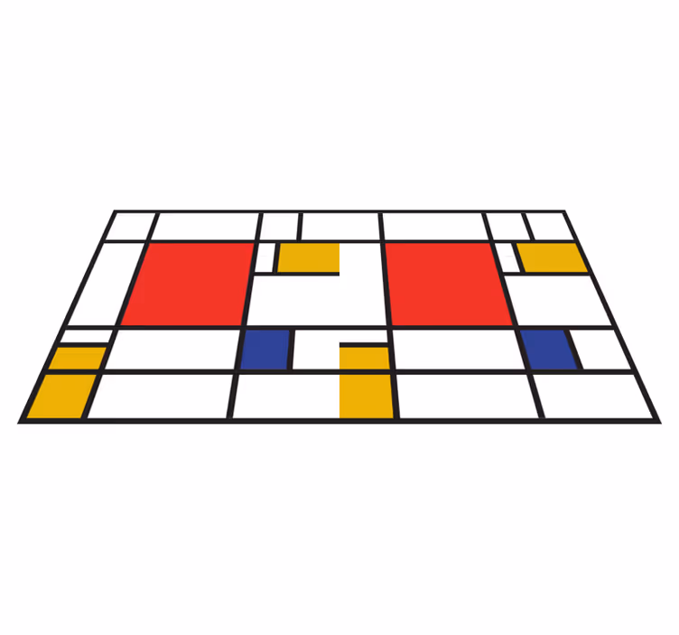 Tapis vinyle moderne blocs géométriques colorés - TenStickers