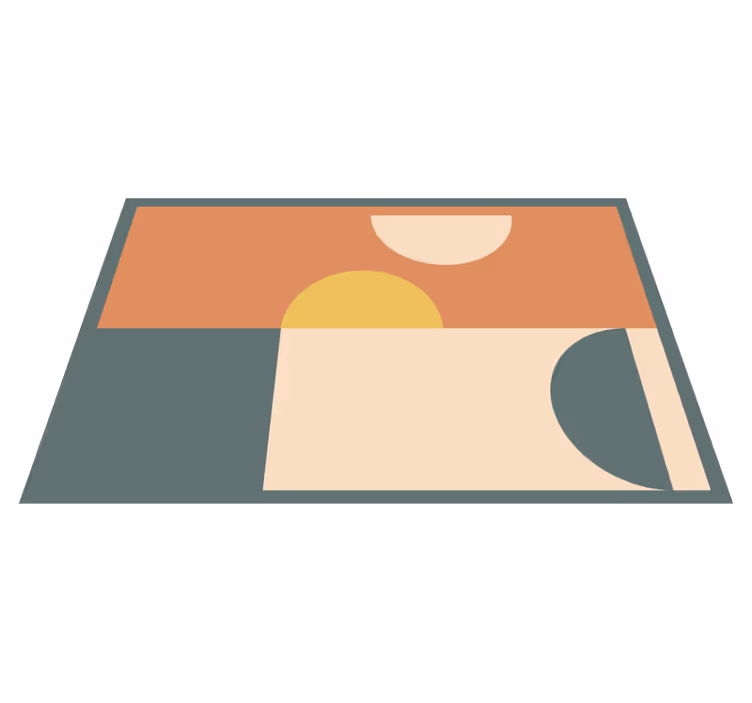 Tapis vinyle moderne cercles et rectangles - TenStickers