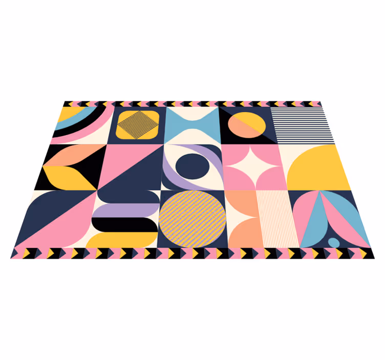 Tapis vinyle géométrique segments colorés - TenStickers