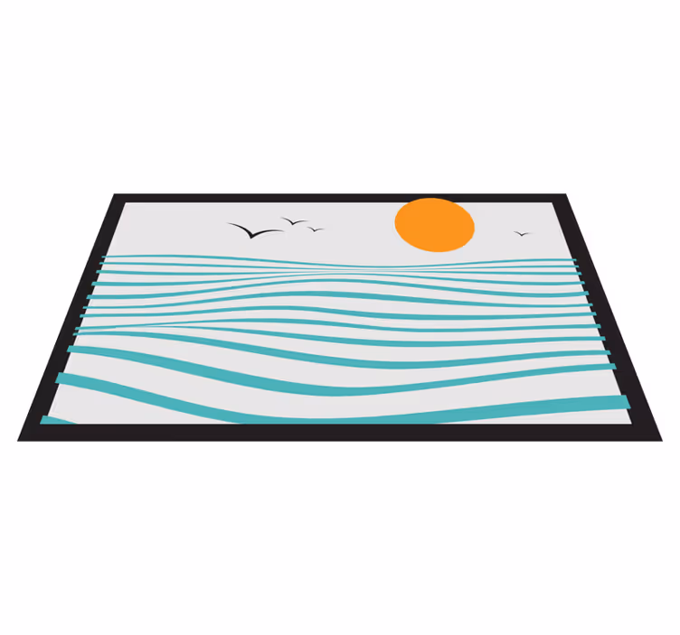 Tapis vinyle moderne vagues du coucher du soleil - TenStickers