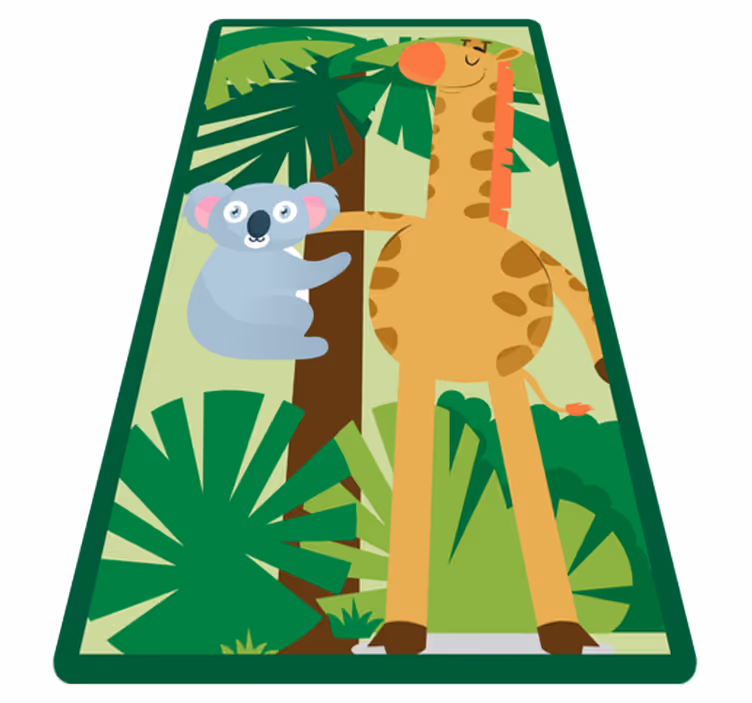 Tapis vinyle chambre bébé aventure des amis de la jungle - TenStickers