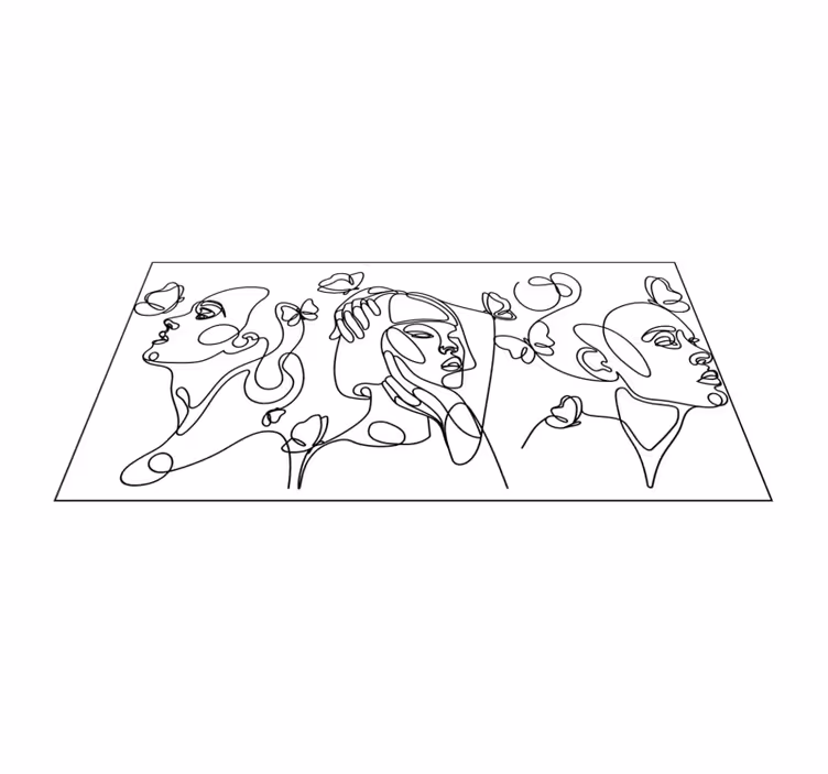 Tapis vinyle citation Silhouette de trois femmes - TenStickers