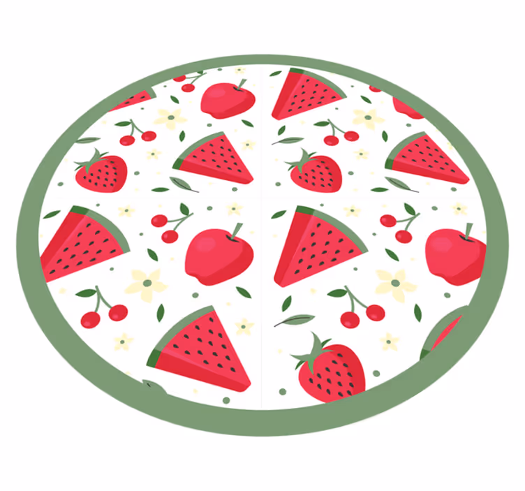Tapis vinyle cuisine motif floral de fruits - TenStickers