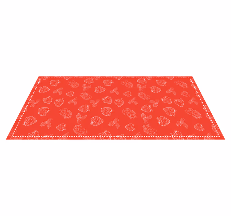 Tapis vinyle cuisine motif fraise brillant - TenStickers