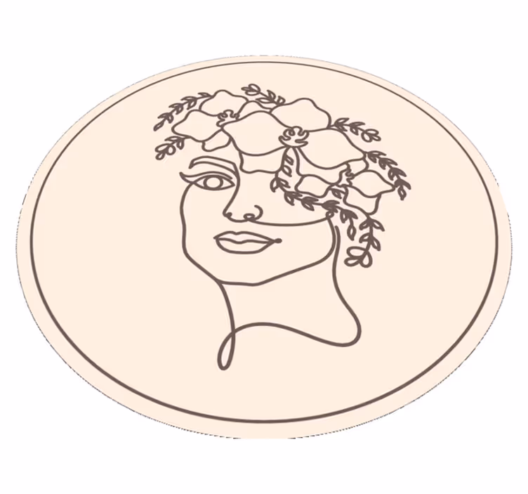 Tapis vinyle rond illustration de croquis botaniques - TenStickers