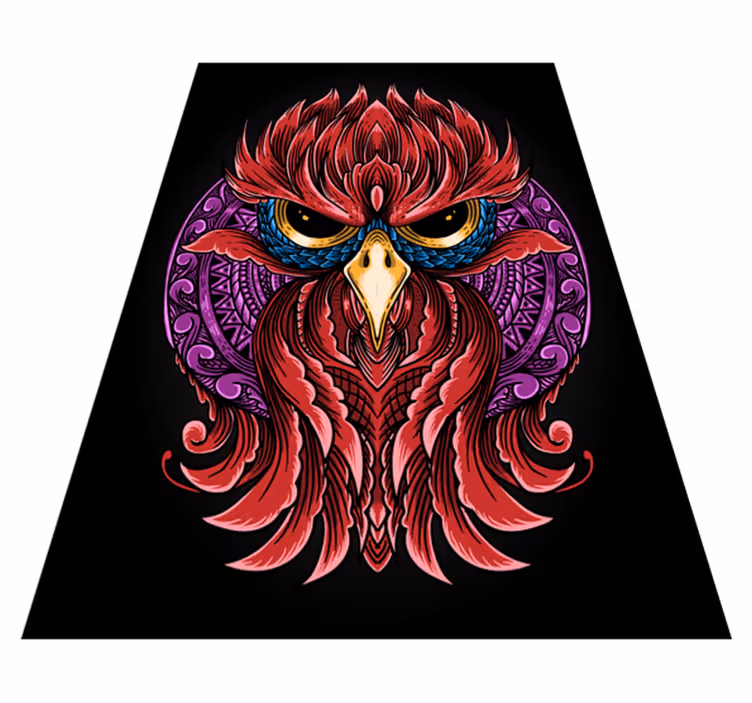 Tapis vinyle animal emblème de hibou élaboré - TenStickers