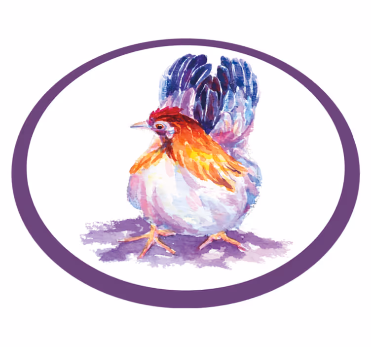 Tapis vinyle animal coq de poulet coloré - TenStickers