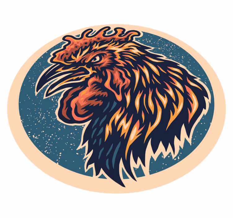 Tapis vinyle ado illustration de tête de coq - TenStickers