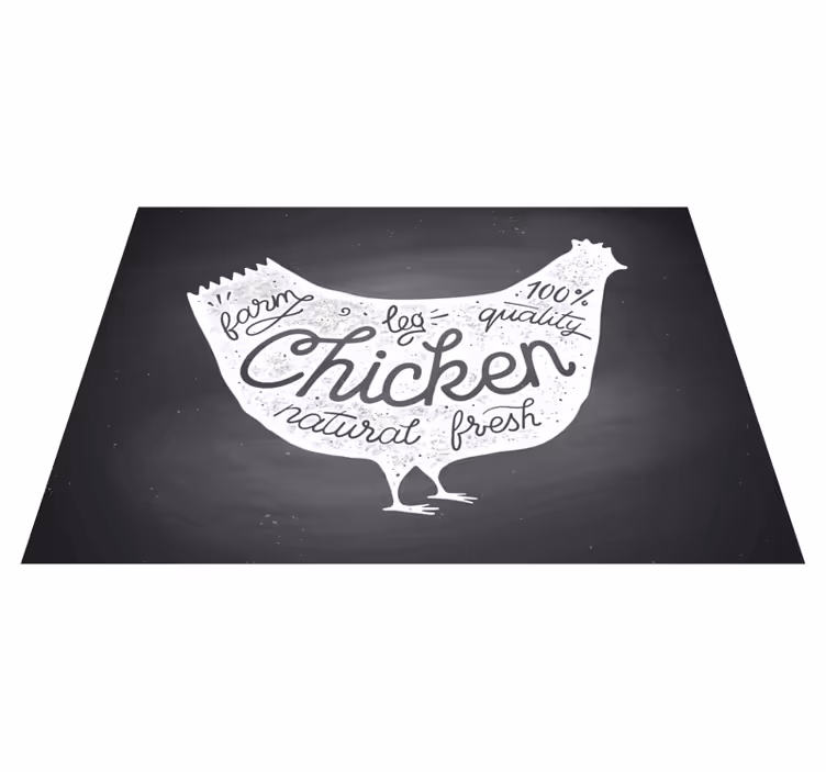 Tapis vinyle cuisine poulet frais de la ferme - TenStickers