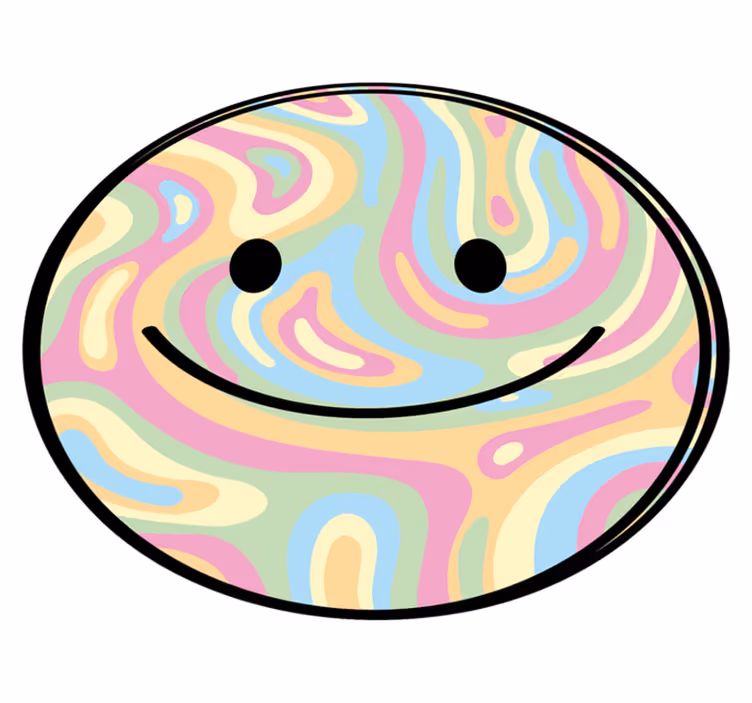 Tapis vinyle ado cercle de sourire heureux - TenStickers