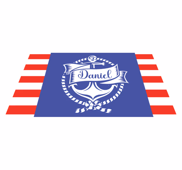Tapis vinyle personnalisé conception d'ancre nautique - TenStickers