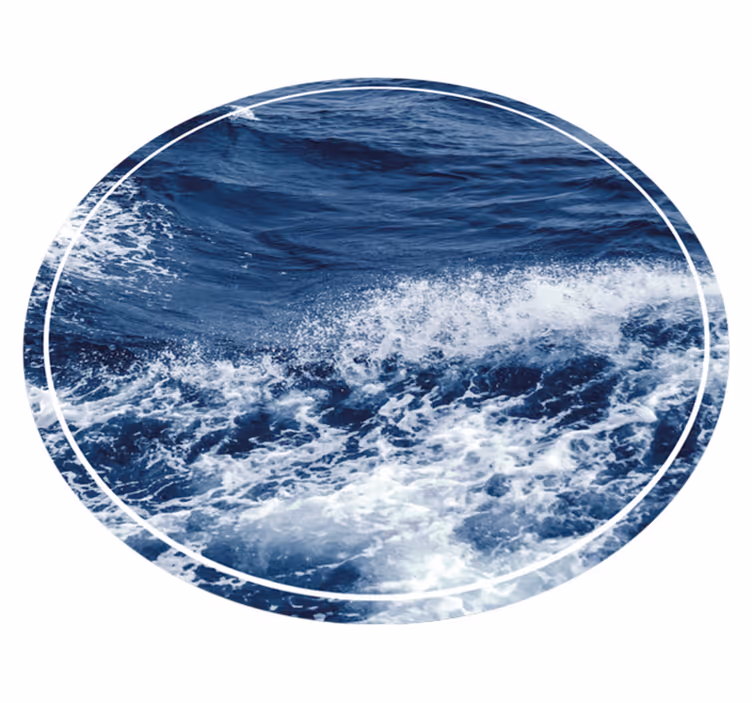 Tapis vinyle rond mouvement des vagues de l'océan - TenStickers