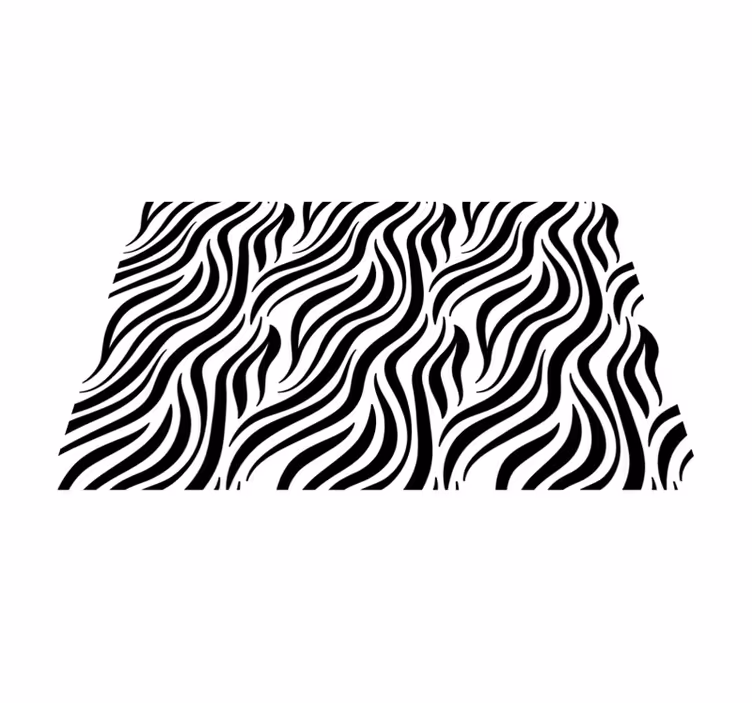 Tapis vinyle animal lignes noires ondulées - TenStickers