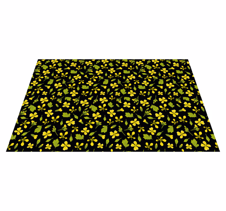 Tapis vinyle nature motif floral vibrant - TenStickers
