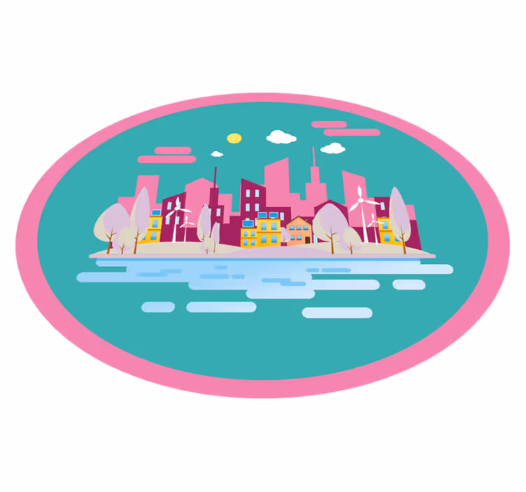 Tapis vinyle autres tapis paysage urbain coloré - TenStickers