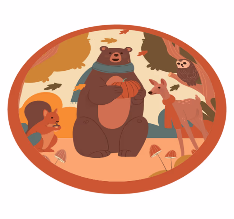Tapis vinyle chambre bébé amis des animaux de la forêt - TenStickers