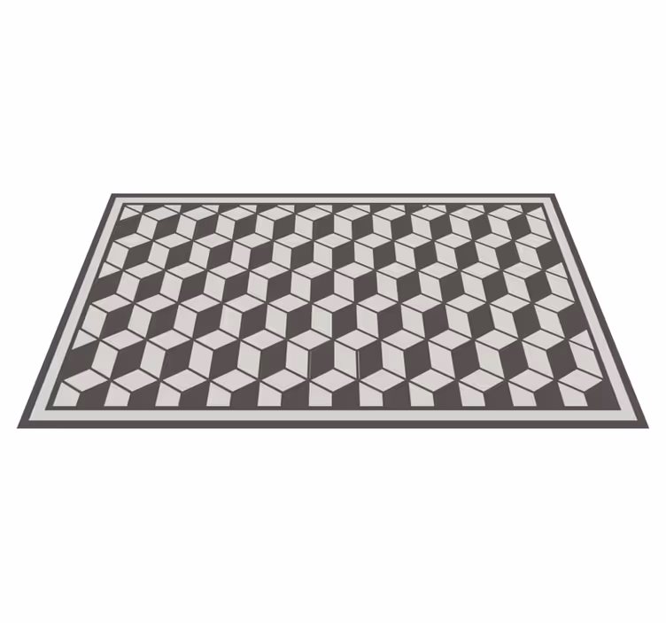 Tapis vinyle géométrique motif cubiste - TenStickers
