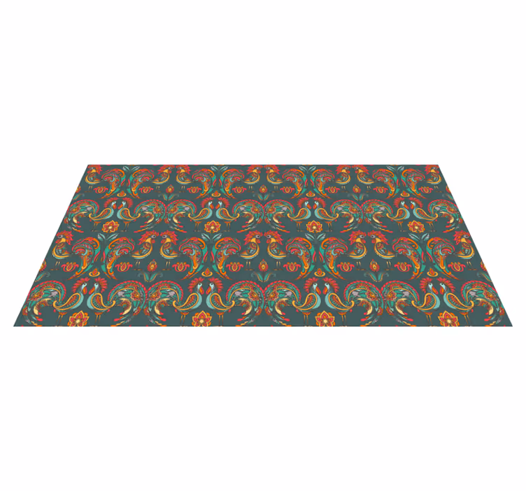 Tapis mosaique vinyle motifs folkloriques colorés - TenStickers