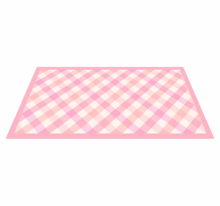 Tapis vinyle rayures motif à carreaux rose - TenStickers