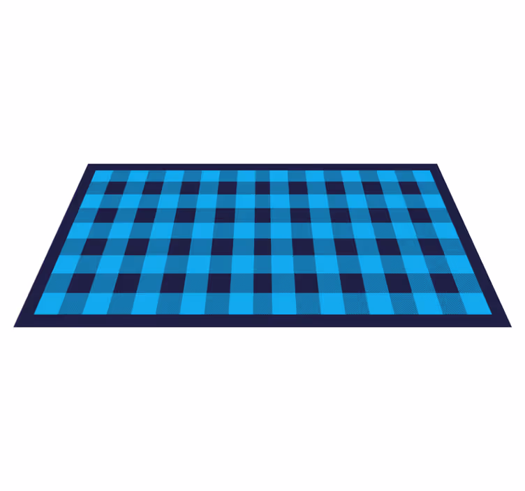 Tapis vinyle géométrique motif à carreaux azur - TenStickers