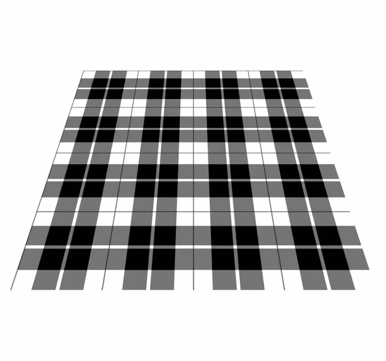 Tapis vinyle géométrique carreaux noirs et blancs - TenStickers