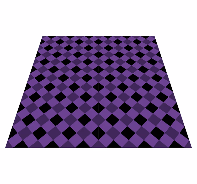 Tapis vinyle géométrique motif damier violet - TenStickers