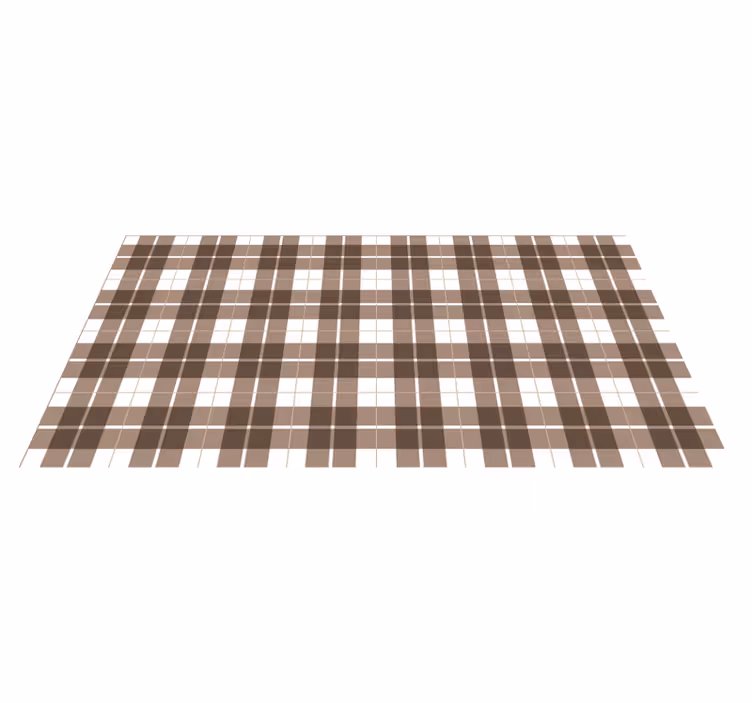 Tapis vinyle carreaux de ciment imprimé en damier marron - TenStickers