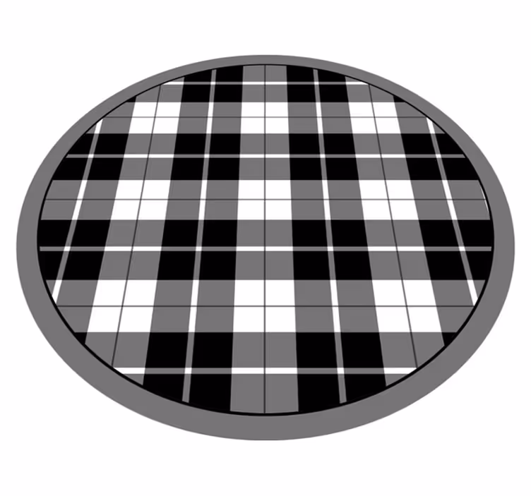 Tapis vinyle rond grille à damier - TenStickers