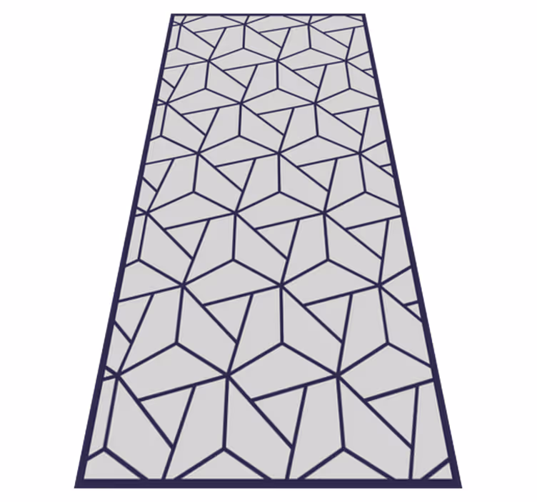 Tapis vinyle géométrique motifs angulaires gris - TenStickers