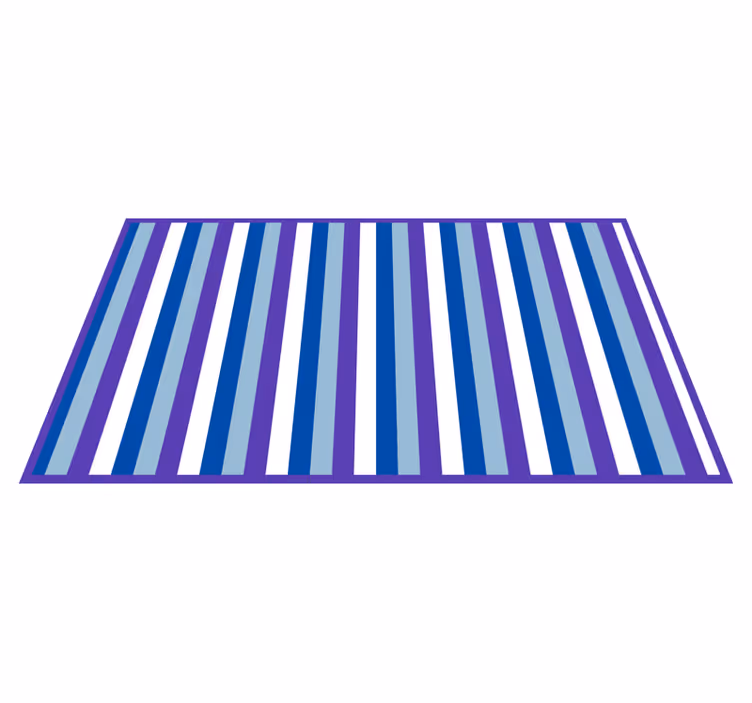 Tapis vinyle rayures motif bleu vif - TenStickers