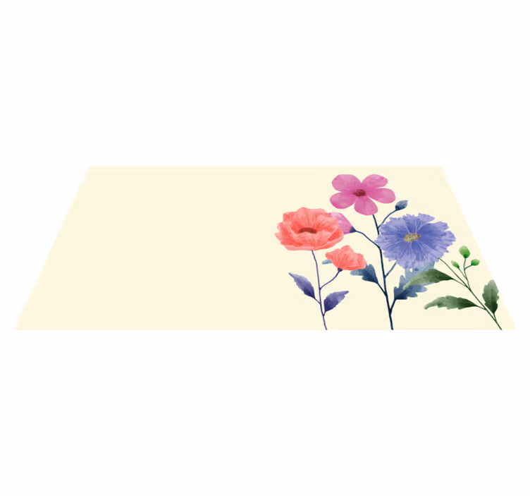Tapis vinyle fleurs et plantes composition botanique vive - TenStickers