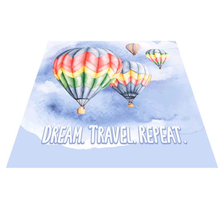 Tapis vinyle citation voyage de rêve répété - TenStickers