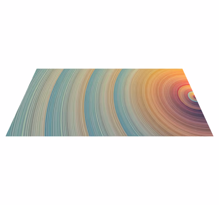 Tapis vinyle minimaliste ondes de couleurs en spirale - TenStickers