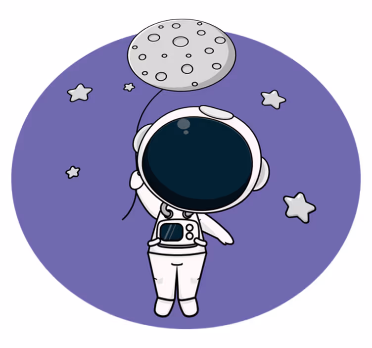 Tapis vinyle autres tapis astronaute avec ballon - TenStickers