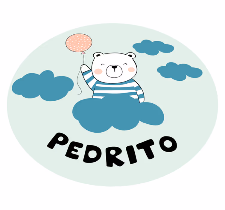 Tapis vinyle personnalisé ballon ours joyeux - TenStickers