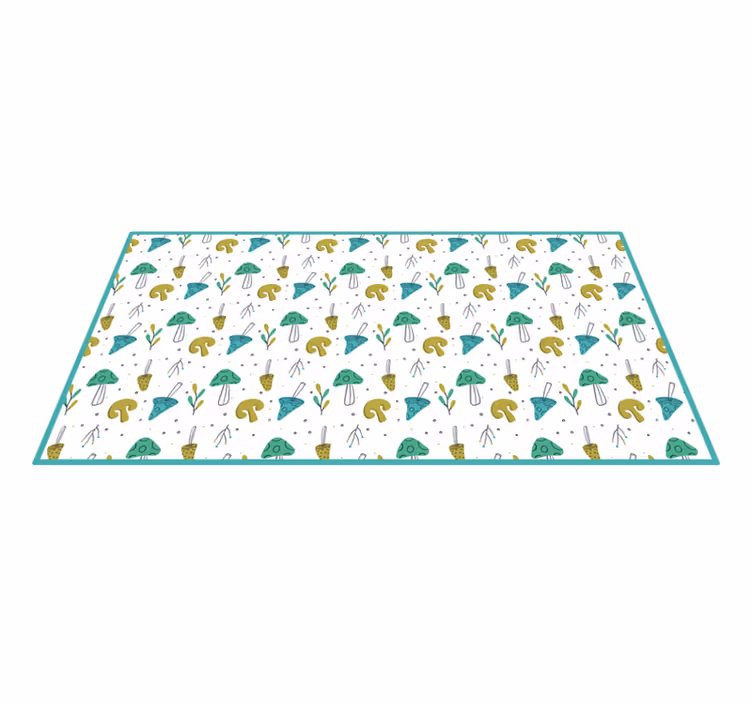 Tapis vinyle nature motif champignon ludique - TenStickers