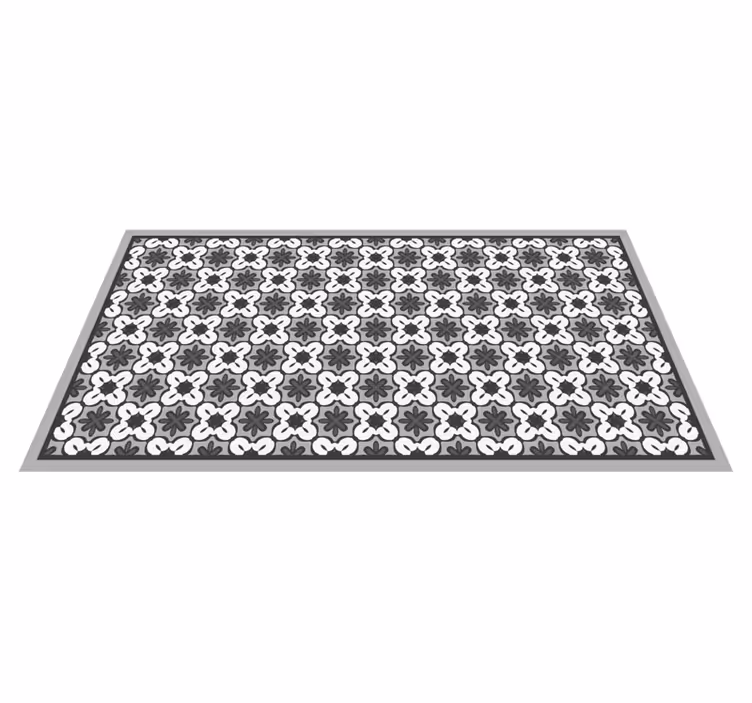 Tapis mosaique vinyle motif floral classique - TenStickers