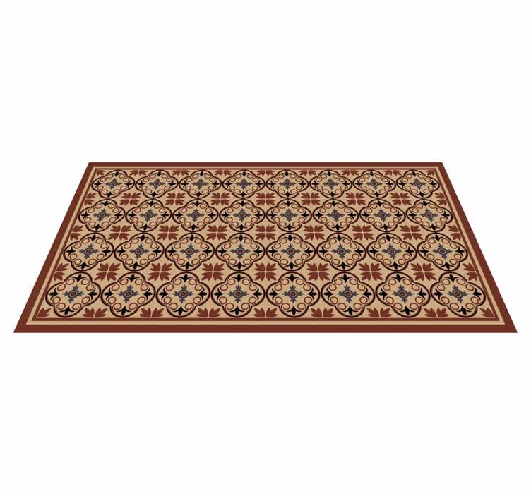 Tapis mosaique vinyle éléments floraux géométriques - TenStickers