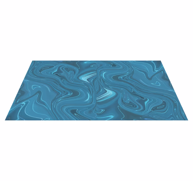 Tapis vinyle marbre teintes océaniques tourbillonnantes - TenStickers