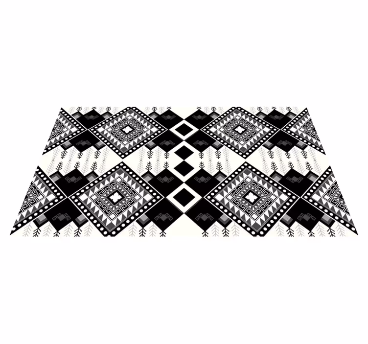 Tapis vinyle éthnique motif unicolore - TenStickers