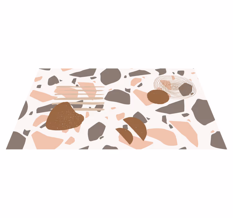 Tapis vinyle textures formes abstraites en terrazzo - TenStickers