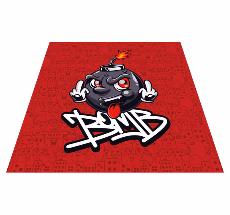 Tapis vinyle ado personnage de bombe de dessin animé - TenStickers
