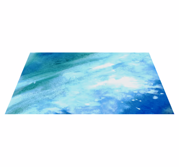 Tapis vinyle textures flux abstrait aqua - TenStickers
